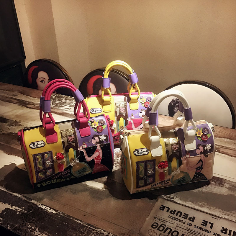 2019 New Creative PU Boston Handbag for Women