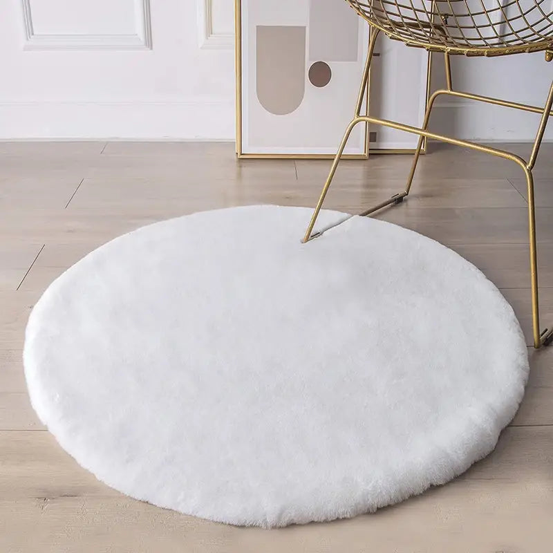 1pc Fuzzy Faux Fur Plush Area Rug for Bedroom