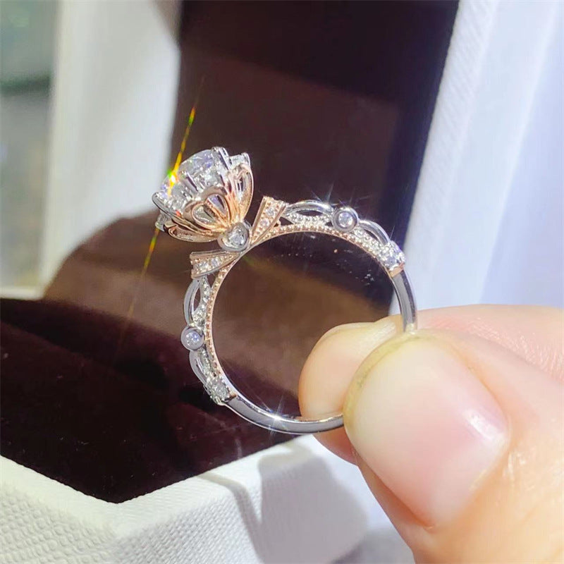 1 Carat Moissanite Princess Cut Engagement Ring