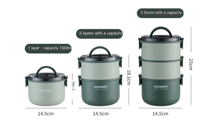 304 Stainless Steel Lunch Box - Multi-Layer Insulated Container