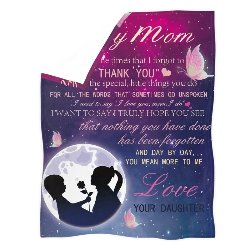 Digital Printed Fleece Blanket for Mother's Day Gift