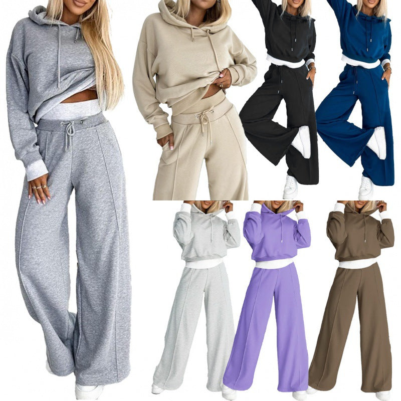 2023 Autumn Winter Women's Hoodie Two-Piece Set