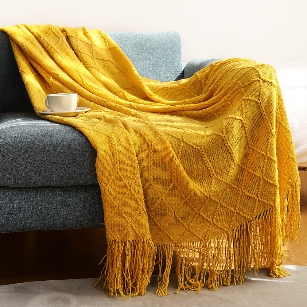 Knitted Sofa Blanket for Winter Office Naps