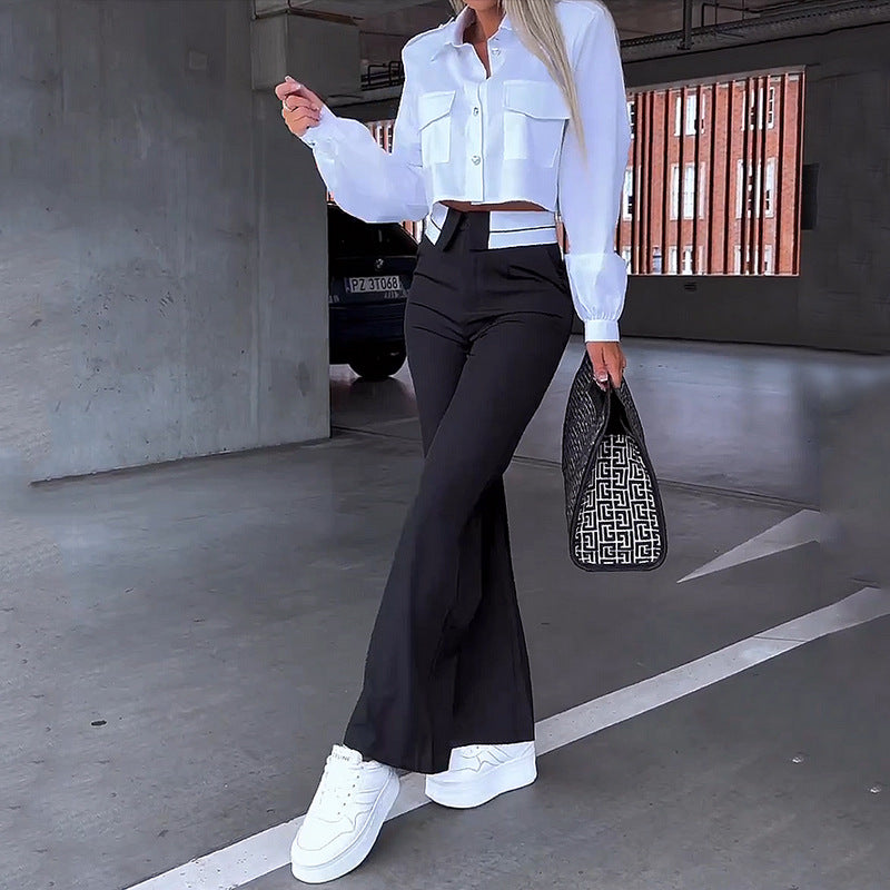 2023 Women's Fashion Two-Piece Set with Loose Pants