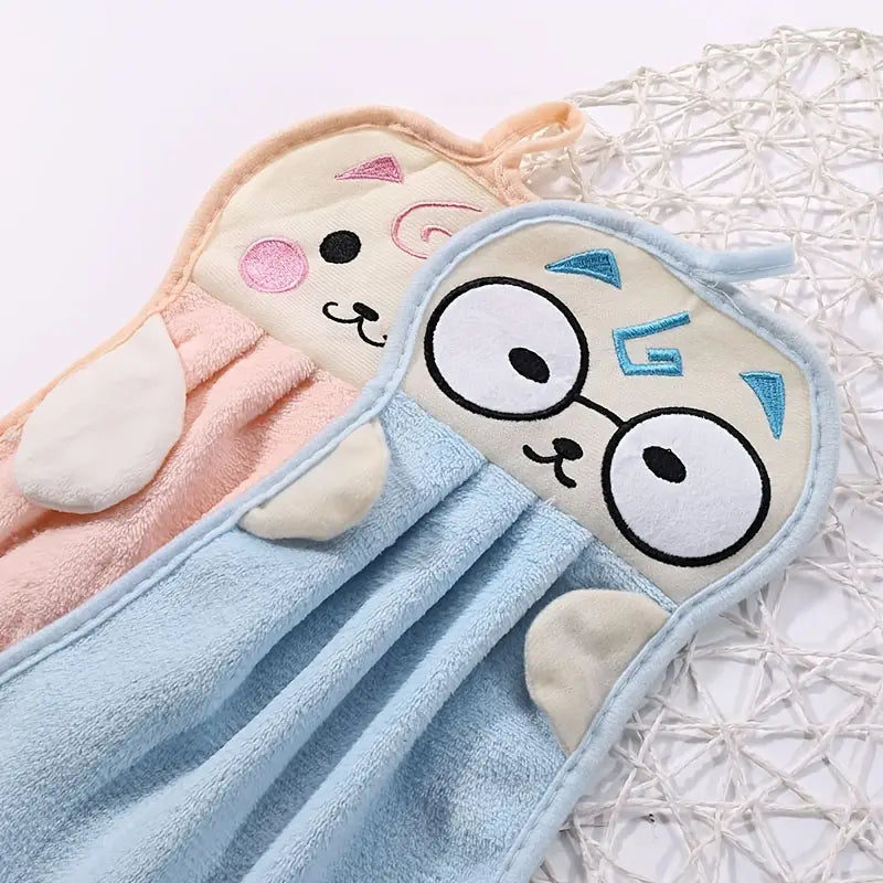 Microfiber Coral Fleece Cat Pattern Towel (1pc)