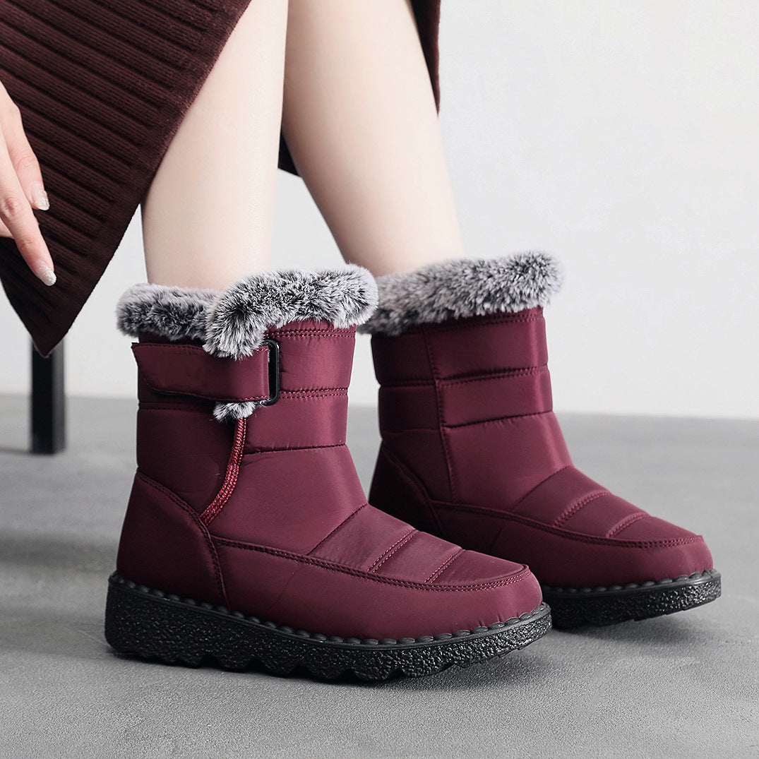 2024 Women's Waterproof Plush Snow Boots with Velcro