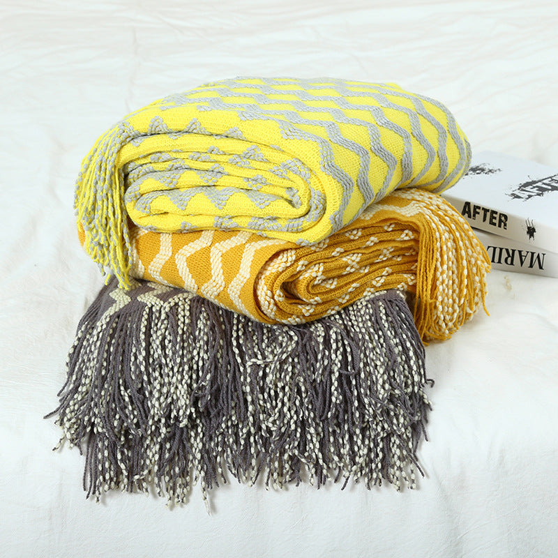 Nordic Style Knitted Sofa Blanket for Office Naps