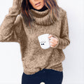2018 Women's Long Sleeve Turtleneck Knit Sweater
