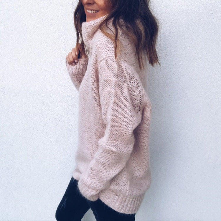 2018 Women's Long Sleeve Turtleneck Knit Sweater