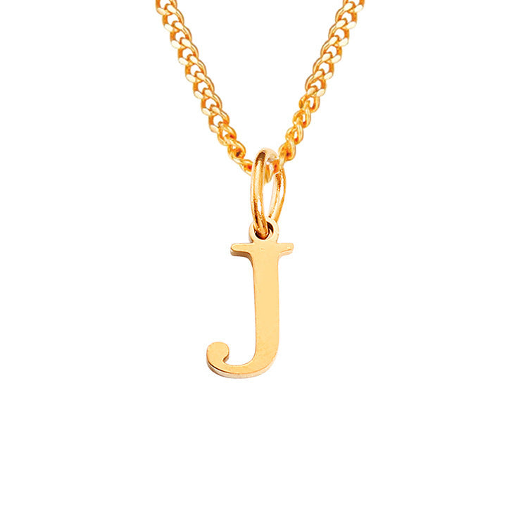 14K Stainless Steel Necklace with 26 Letters