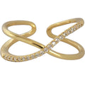 14K Gold Ring with French Diamond Design