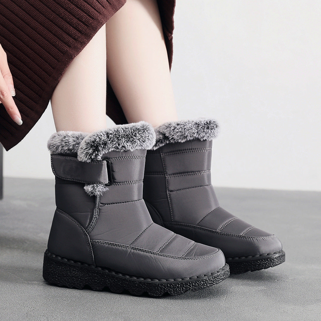 2024 Women's Waterproof Plush Snow Boots with Velcro