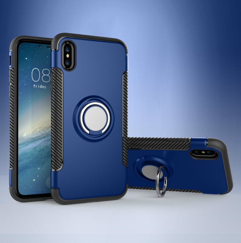 Magnetic Car Phone Case with Ring Holder Stand