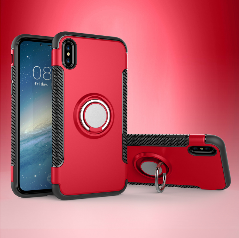 Magnetic Car Phone Case with Ring Holder Stand