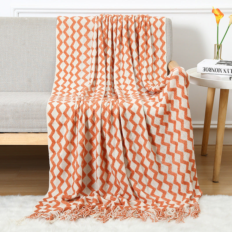 Nordic Style Knitted Sofa Blanket for Office Naps