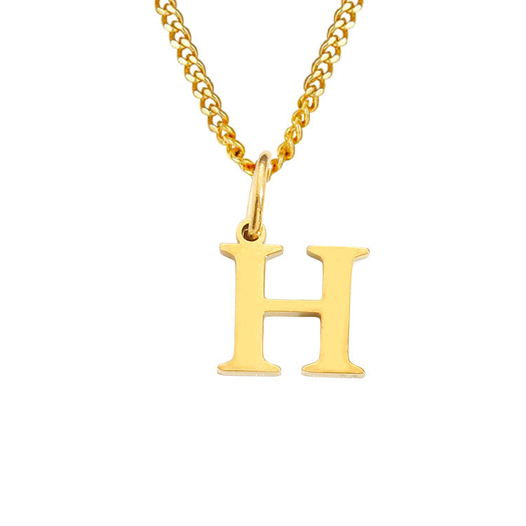 14K Stainless Steel Necklace with 26 Letters