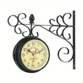 1 Piece Retro Double-Sided Garden Wall Clock