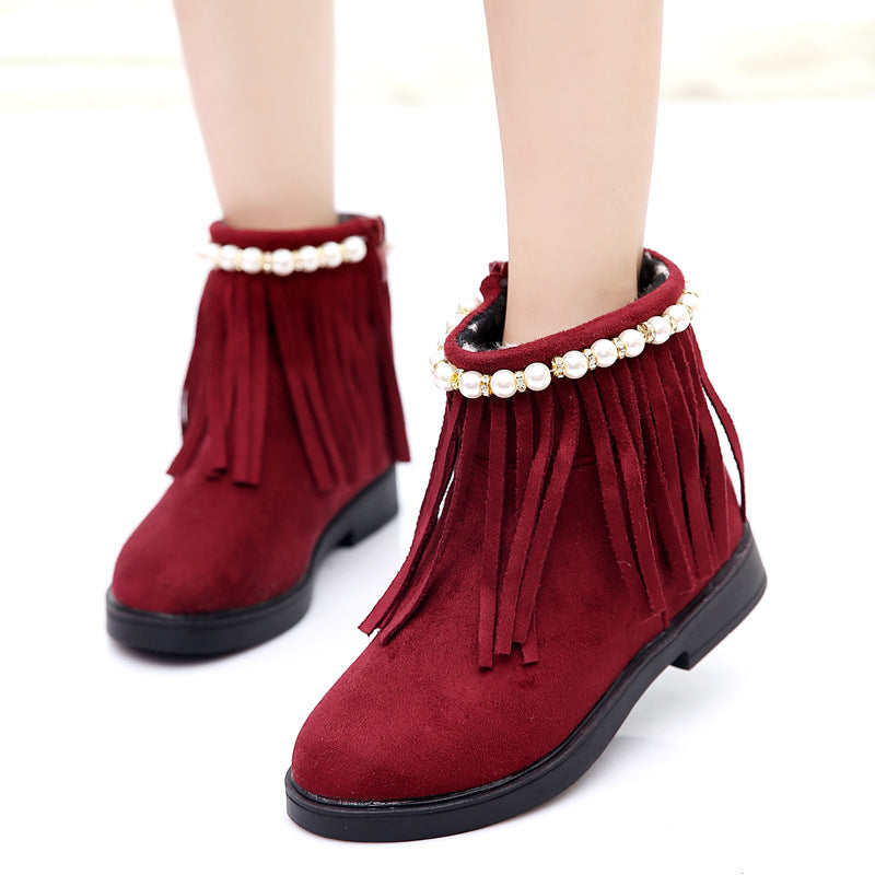 2020 Autumn Winter Girls' Snow Boots with Tassels