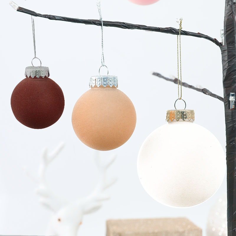 12PCS 6CM Velvet Ball Christmas Tree Ornaments