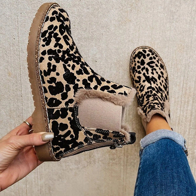 2023 Women's Flat Short Snow Boots with Back Zipper
