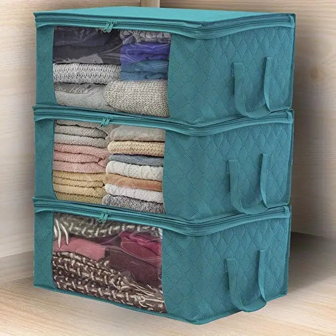 1pc Quilt Storage Bag with Reinforced Handles and Window