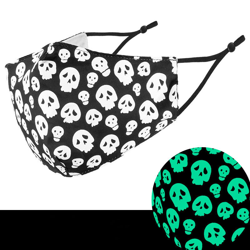 3D Luminous Halloween Party Cloth Mask - Washable