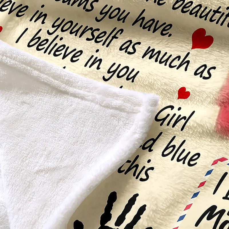Flannel Throw Blanket for Daughter from Mom & Dad