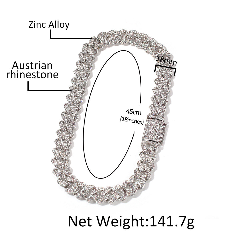 18mm Cuban Link Men's Punk Hip Hop Necklace