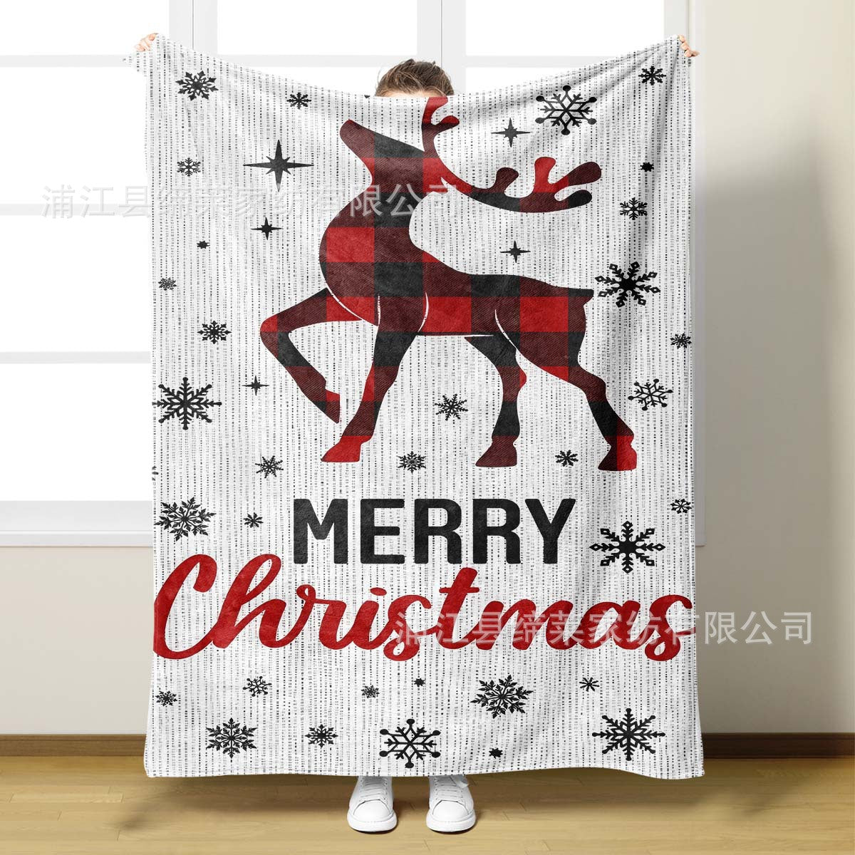 3D Digital Print Christmas Fleece Blanket for Decor