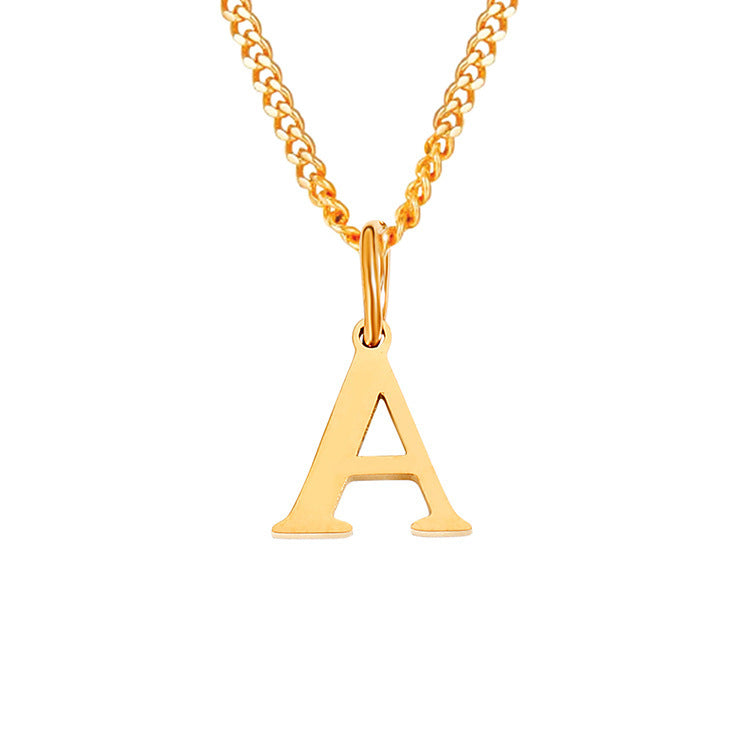 14K Stainless Steel Necklace with 26 Letters