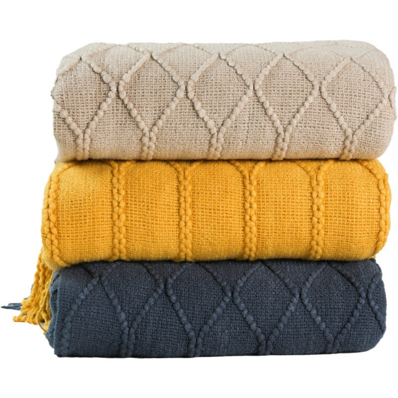 Knitted Sofa Blanket for Winter Office Naps