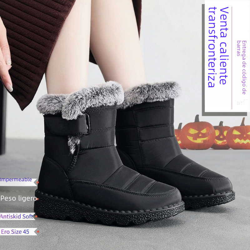 2024 Women's Waterproof Plush Snow Boots with Velcro