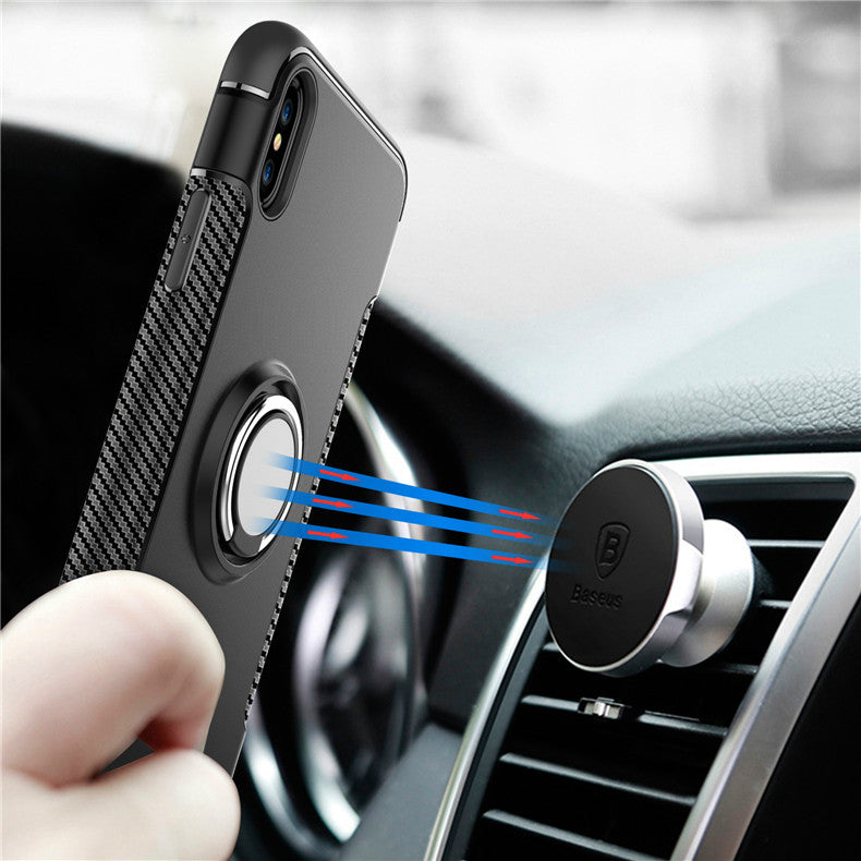Magnetic Car Phone Case with Ring Holder Stand