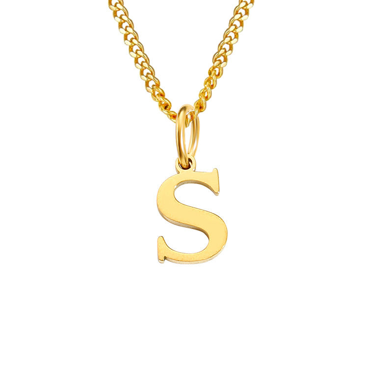 14K Stainless Steel Necklace with 26 Letters