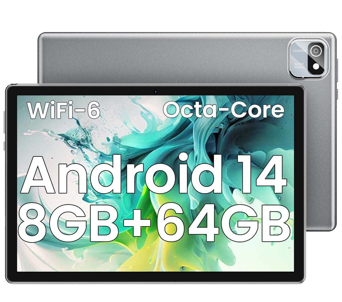 2024 Android Tablet 10.2 Inch Tablet - Android 14 Tablet Octa-Core 8GB RAM+64GB ROM 1TB Expand 2+8MP Camera BT5 Tablets PC 2.4/5G WiFi 61080 IPS FHD Screen Tablets Android Gifts for Men Women