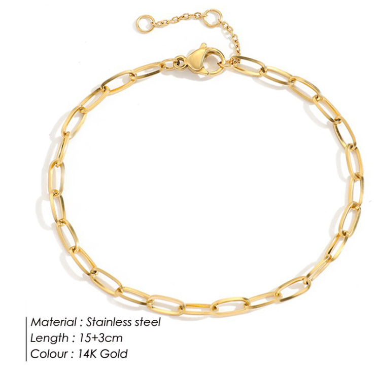 14K Gold Plated Titanium Steel Hip Hop Bracelet