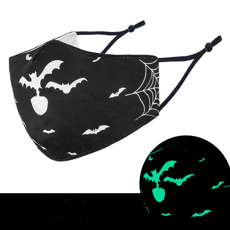 3D Luminous Halloween Party Cloth Mask - Washable