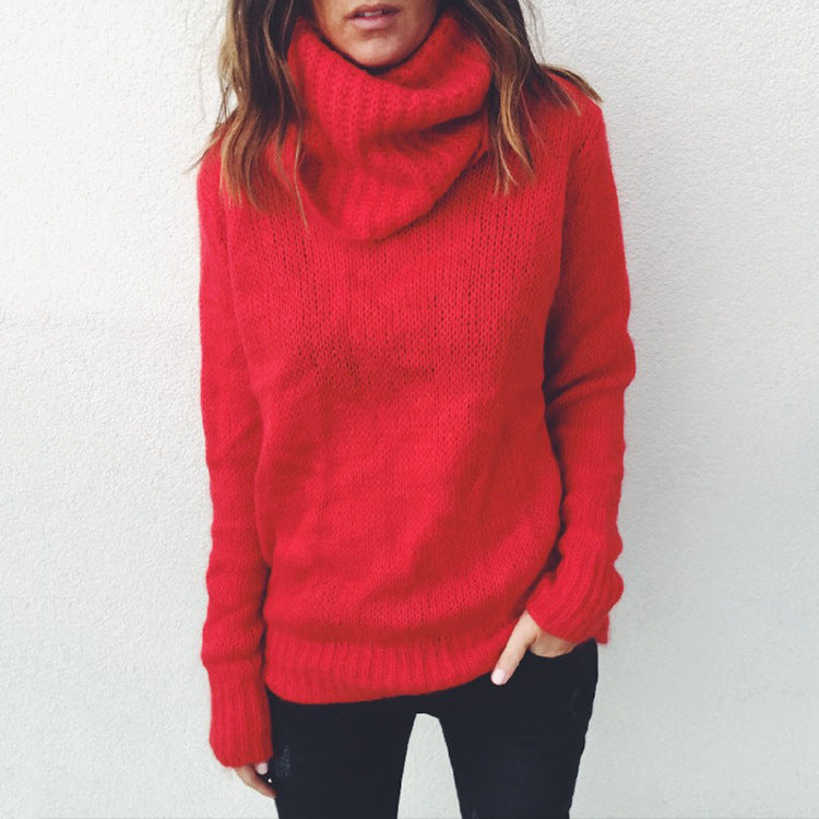 2018 Women's Long Sleeve Turtleneck Knit Sweater