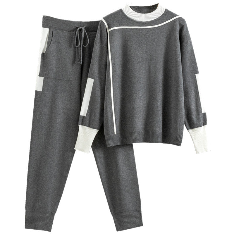 2024 Women's Plus Size Fashion Knit Two-Piece Set