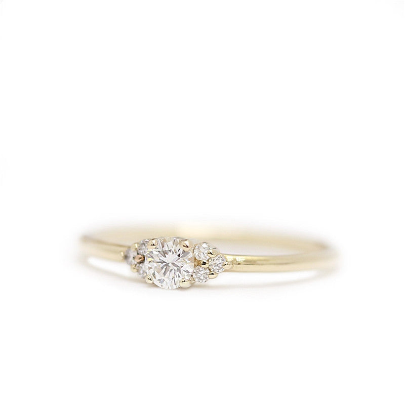 14K Gold-Plated Ring with Diamond Accent Design