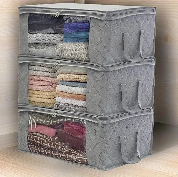 1pc Quilt Storage Bag with Reinforced Handles and Window