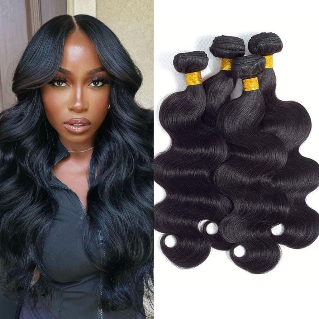 10A Human Hair Bundles Body Wave Bundles Human Hair 18 20 22 24 Inch 4 Bundles Human Hair 100% Unprocessed Brazilian Virgin Hair Deals Weave Bundles Human Hair Extension Natural color