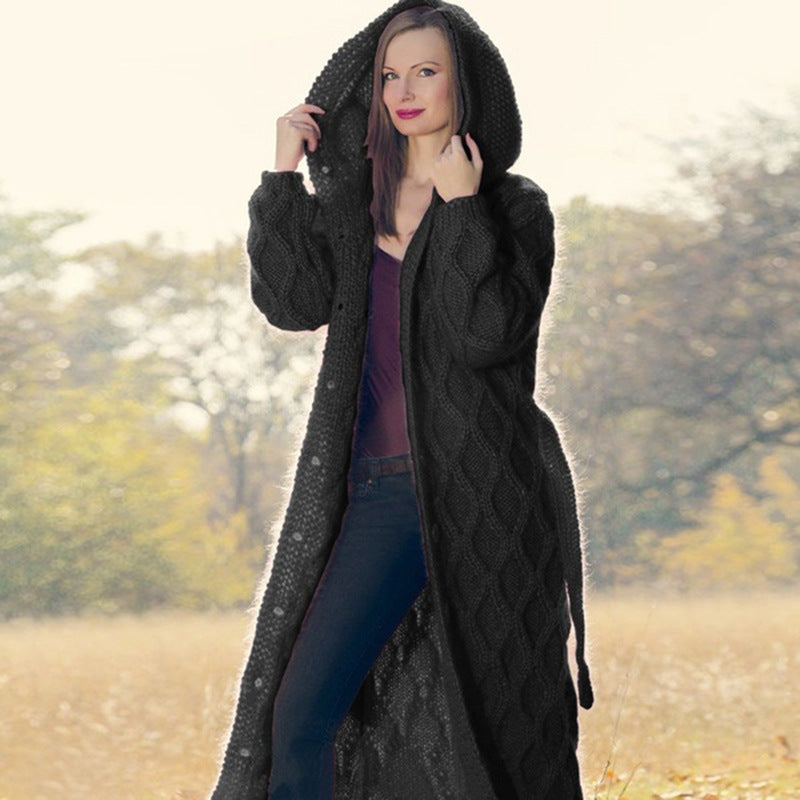 2020 Women's Oversized Knit Cardigan with Hood