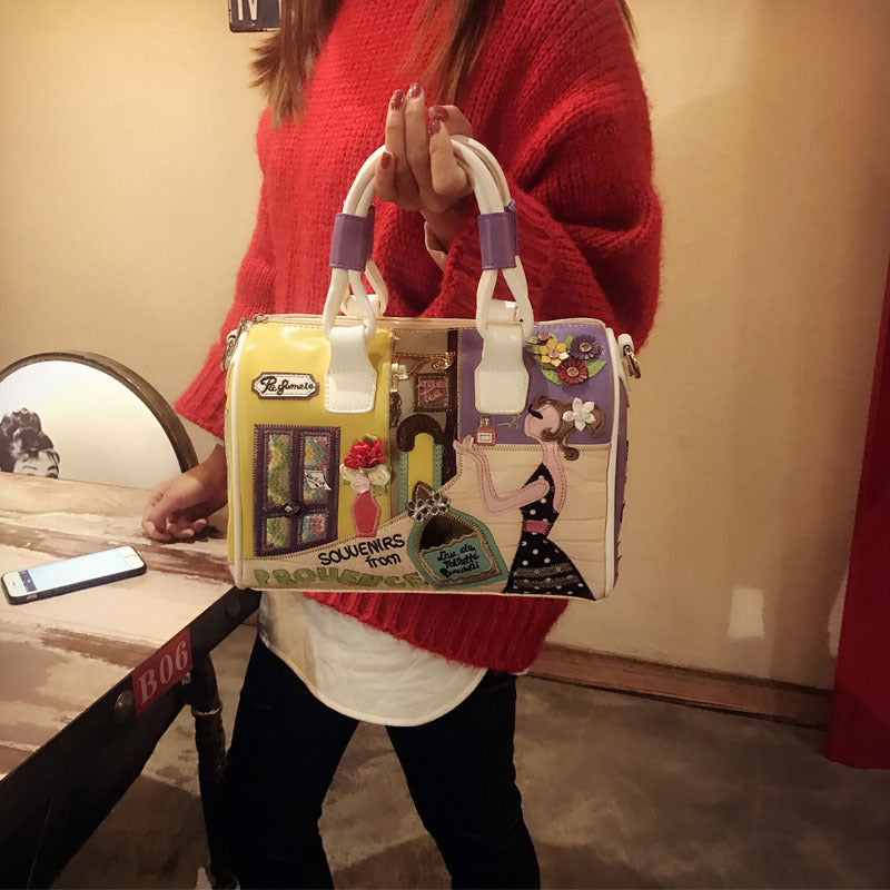 2019 New Creative PU Boston Handbag for Women