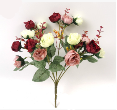 21-Head Diamond Rose Bouquet - Artificial Flowers