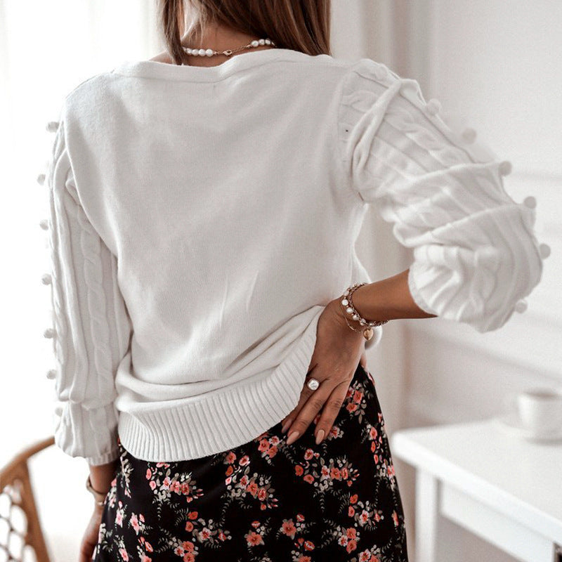 2020 Women's Long Sleeve V-Neck Knit Cardigan Sweater