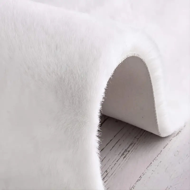 1pc Round Faux Fur Fluffy Area Rug for Bedroom