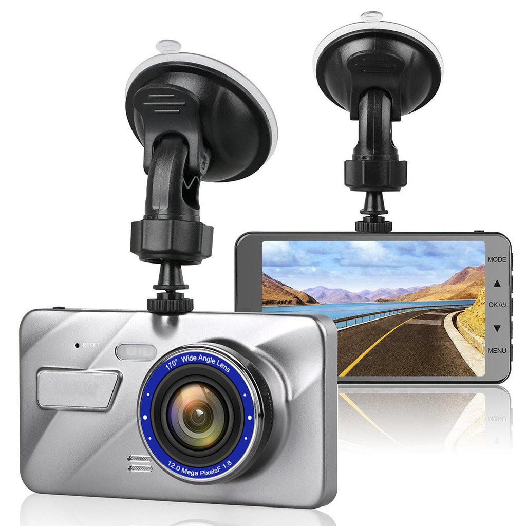 2.5D Glass Screen HD Dual Lens Car DVR with 4-Inch Display