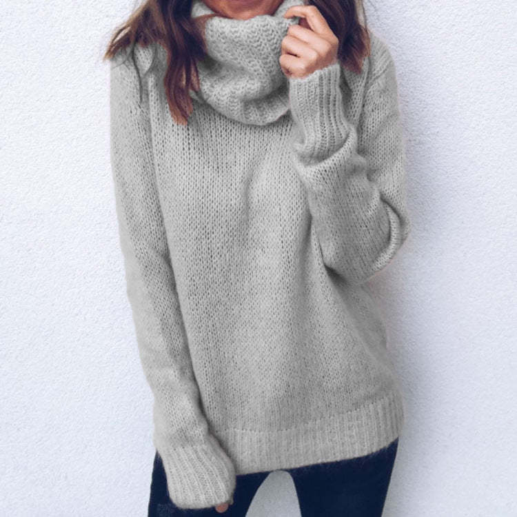 2018 Women's Long Sleeve Turtleneck Knit Sweater