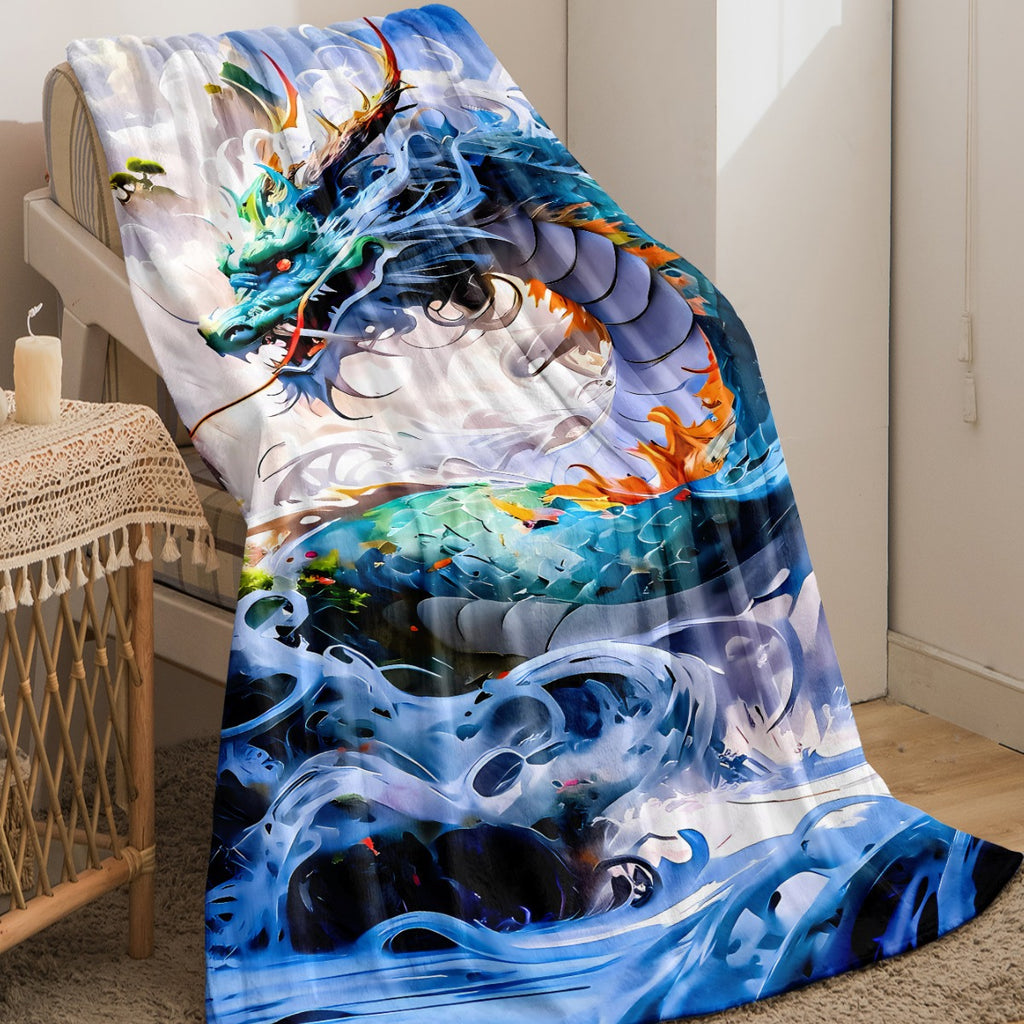 Dragon Pattern Cartoon Blanket for Afternoon Naps